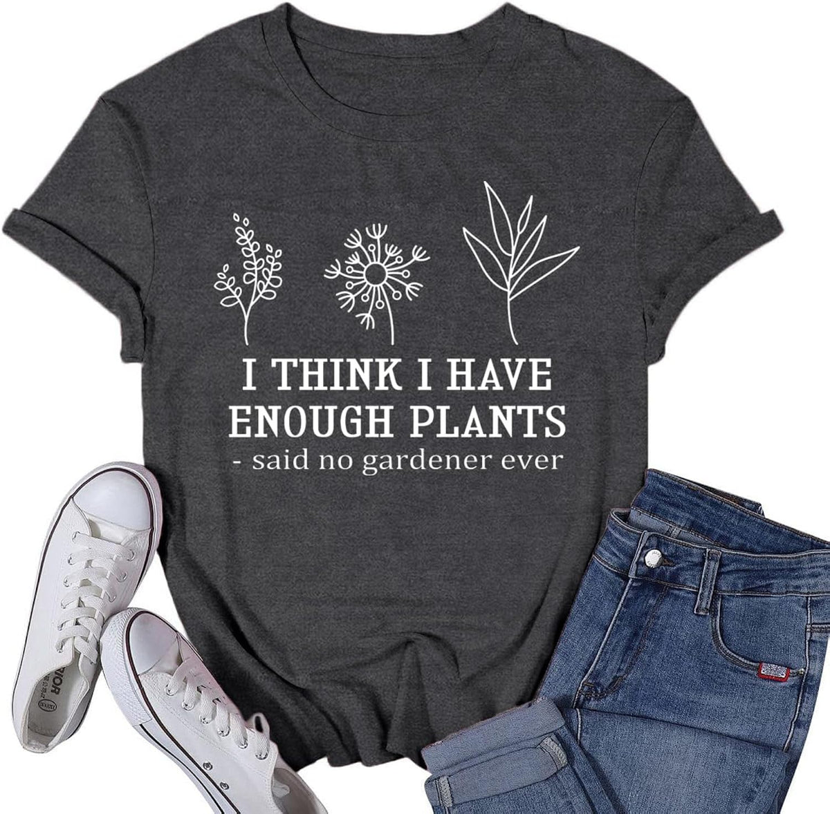 Garden Plant Shirt for Women Gardening Gardener Lover T-Shirt I Think I Have Enough Plants Tee Tops
