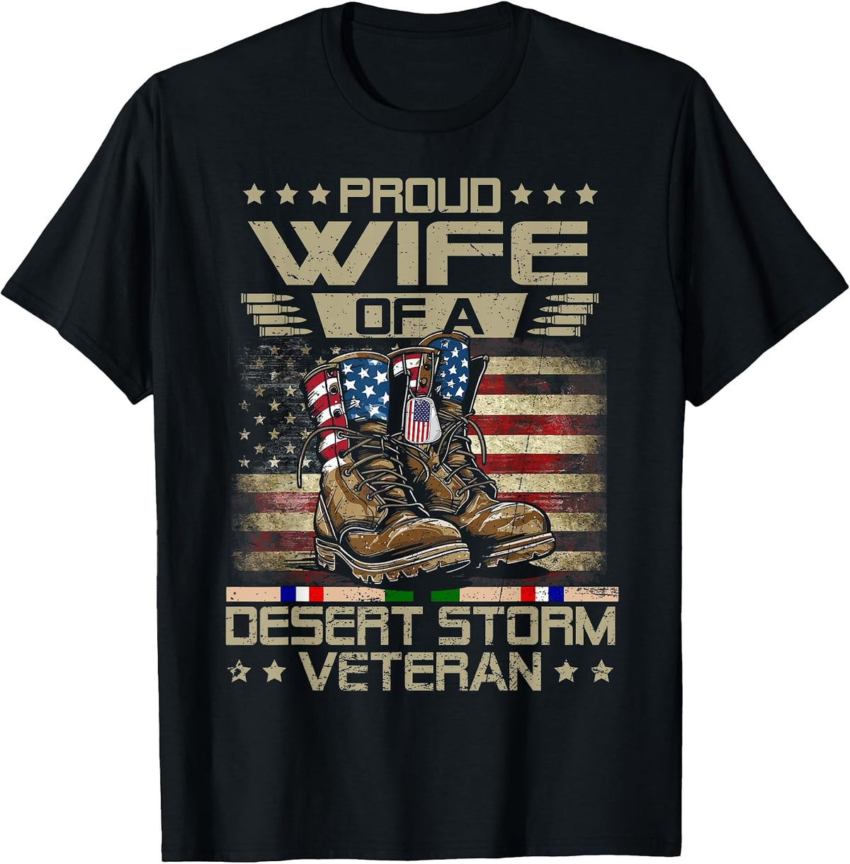Proud Wife of US Desert Storm Veteran Family Matching T-Shirt