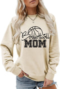 Women's Sweatshirt Basketball Mom Long Sleeve Crew Neck Graphic Pullover Top Basketball Sport Mom Life Casual Shirt