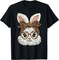 Happy Easter Funny Bunny Glasses Leopard Bandana Rabbit Face Unisex