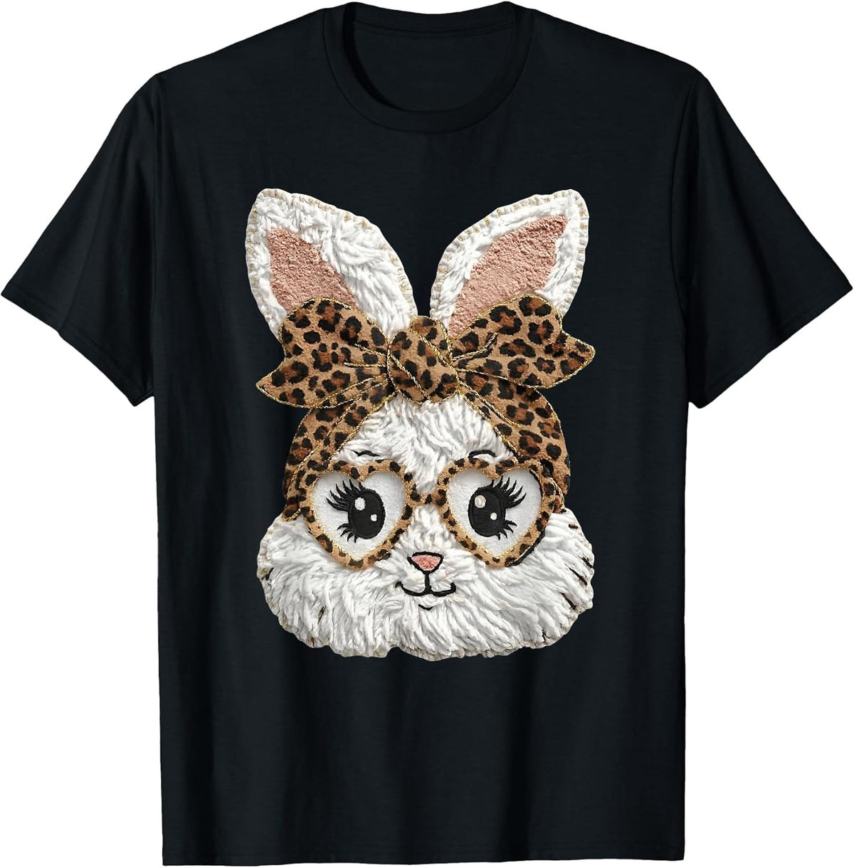 Happy Easter Funny Bunny Glasses Leopard Bandana Rabbit Face Unisex