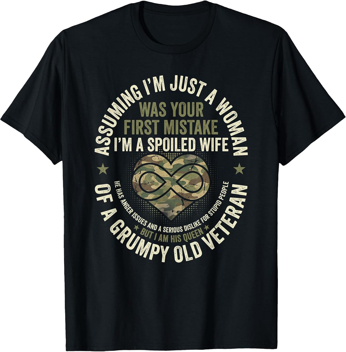Assuming I'm just a Woman Veterans Day Veteran Wife T-Shirt