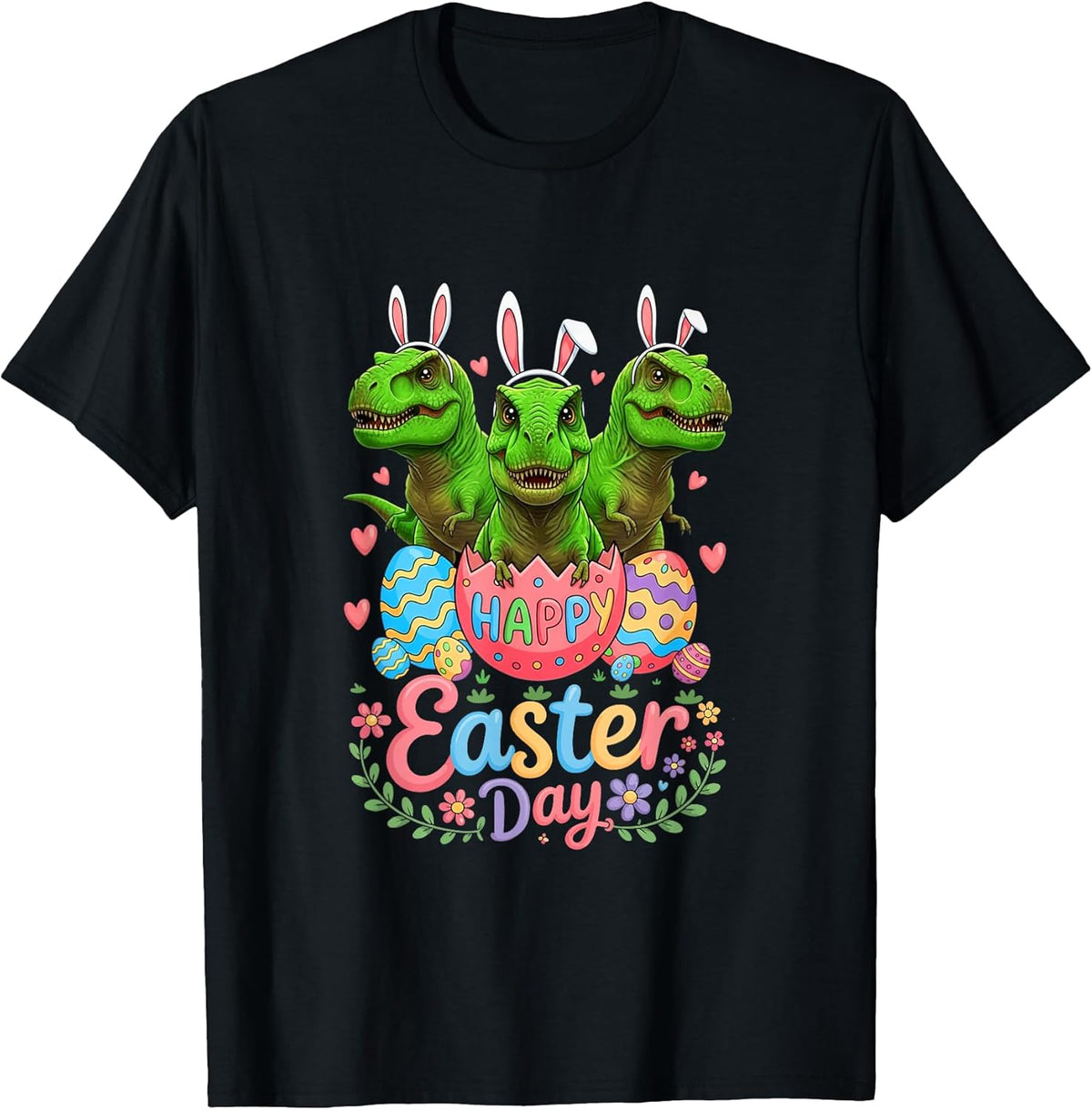 Happy Easter Day Three Cute Bunny T-Rexes in Chocolate Egg Unisex