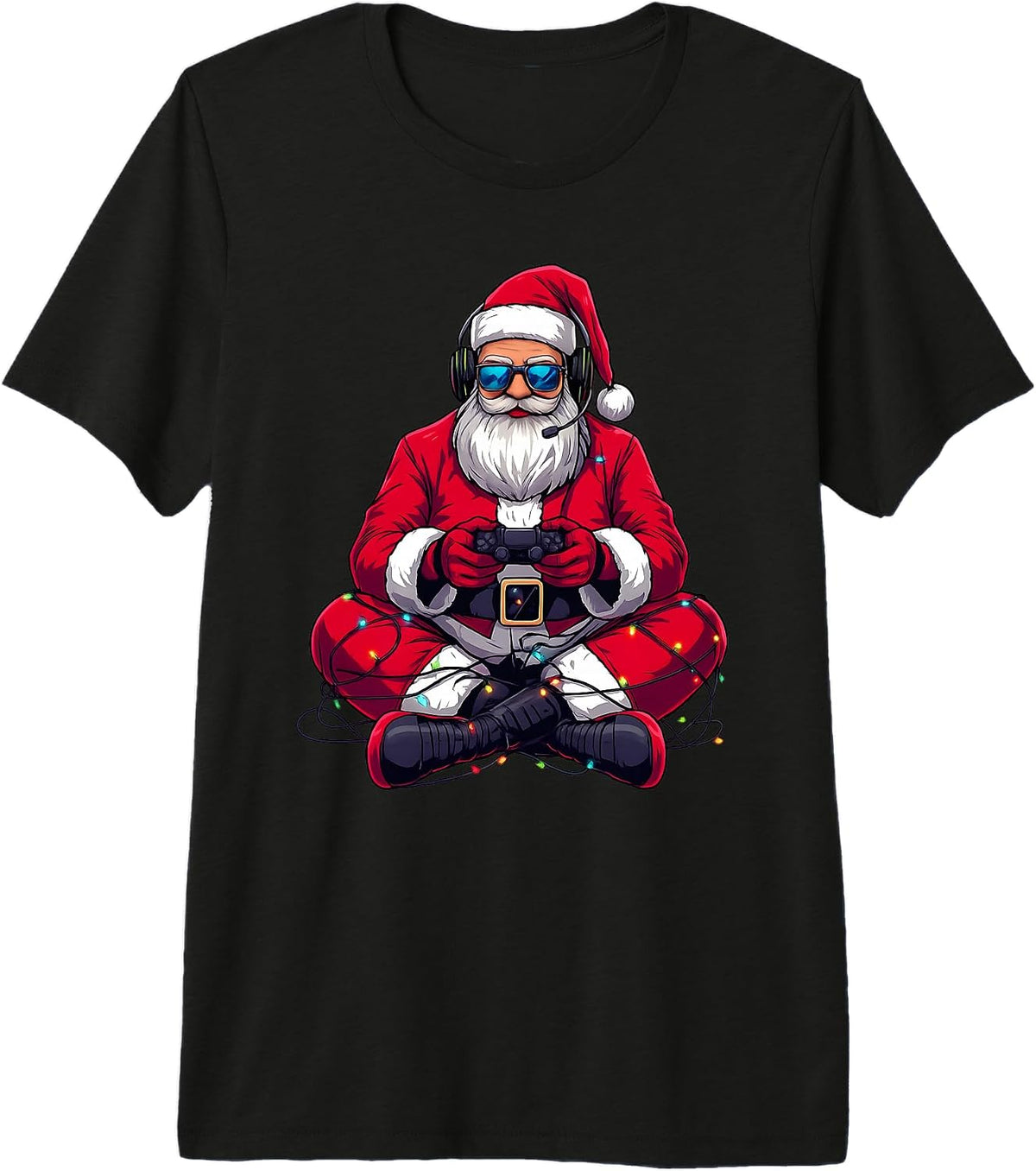 Merry Christmas Gamer Santa Funny Play Game Boys Men Xmas Premium Tri-Blend T-Shirt