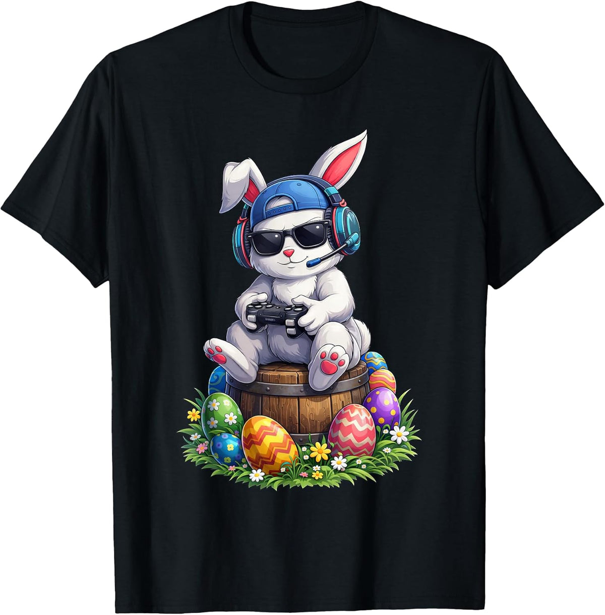 Happy Easter Day Shirts Bunny Egg Video Game Kids Mens Gamer Unisex