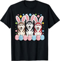 Cute Siberian Husky Dog Bunny Ears Eggs Easter for Women Men Unisex