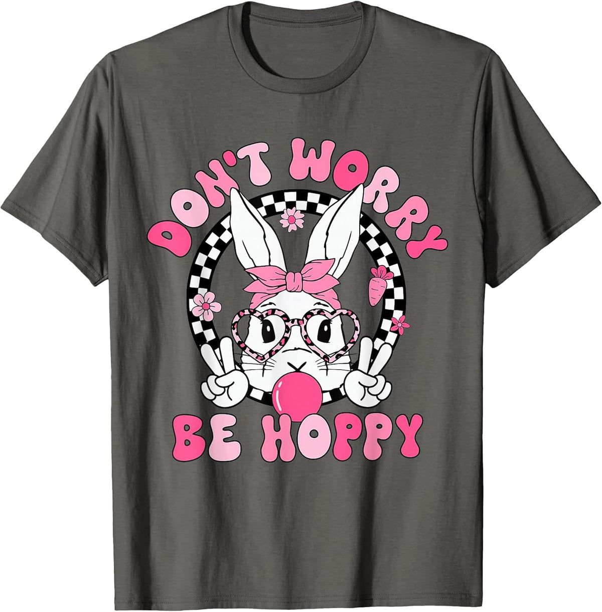 Happy Easter Groovy Bunny Face Don't Worry Be Hoppy Women Unisex