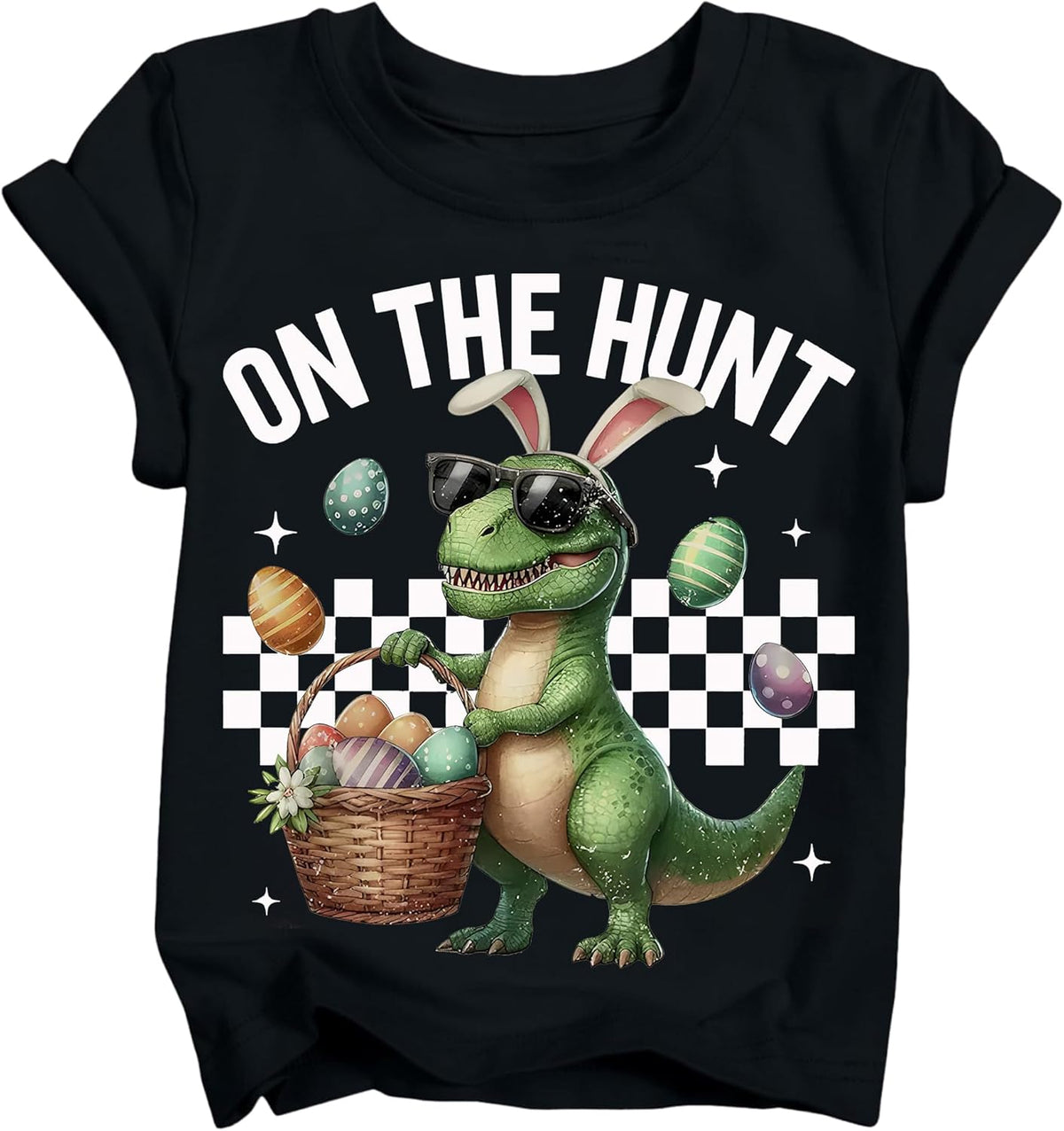 Boys Easter Shirt Toddler Bunny Rabbit & Egg Hunt Graphic s Kids Happy Easter Lettering Tops 2026 (3T-10T)