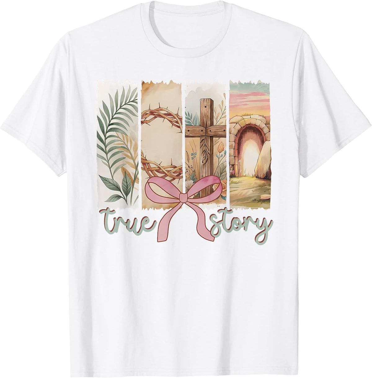 Happy Easter True Story He Is Risen Coquette Floral Spring Unisex