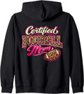 Certified Football Mom Graphic Sports Season Zip Hoodie