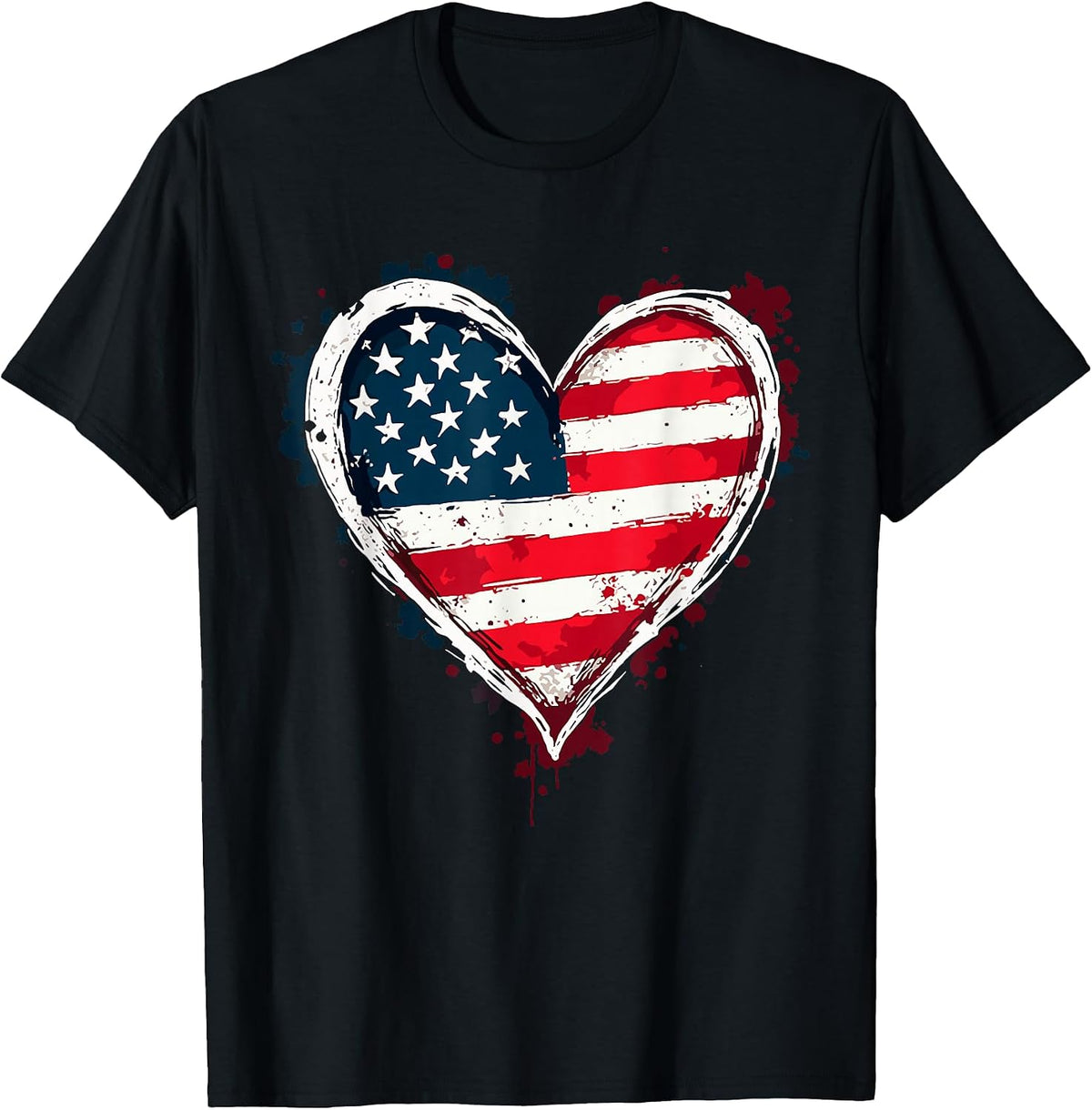 Veteran's Day US American Flag Heart Patriotic Veteran T-Shirt