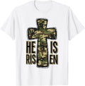 Easter Day He is Risen Camo Cross Christian Jesus God Lover Unisex