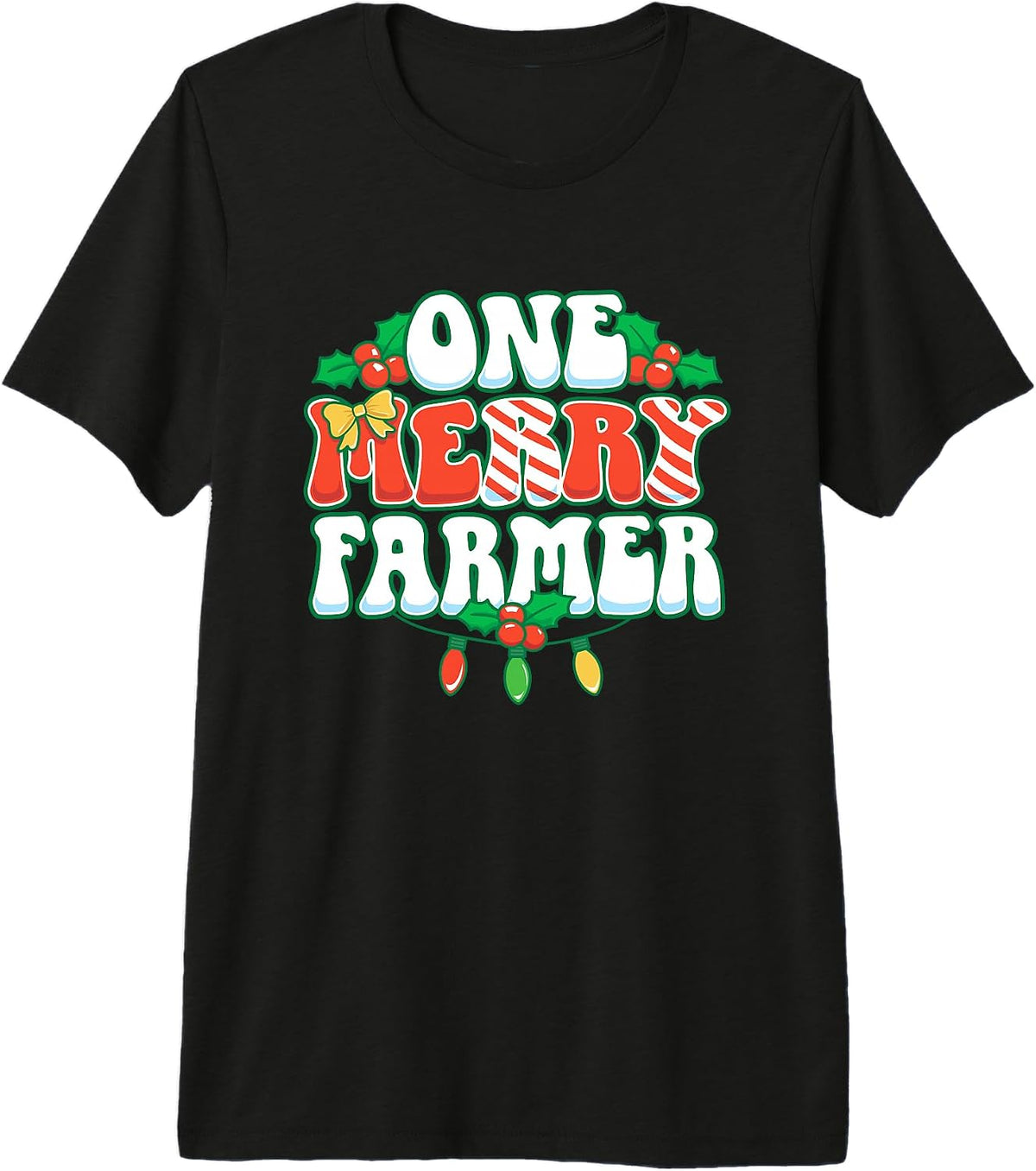 One Merry Farmer Christmas Xmas Farming Premium Tri-blend T-Shirt