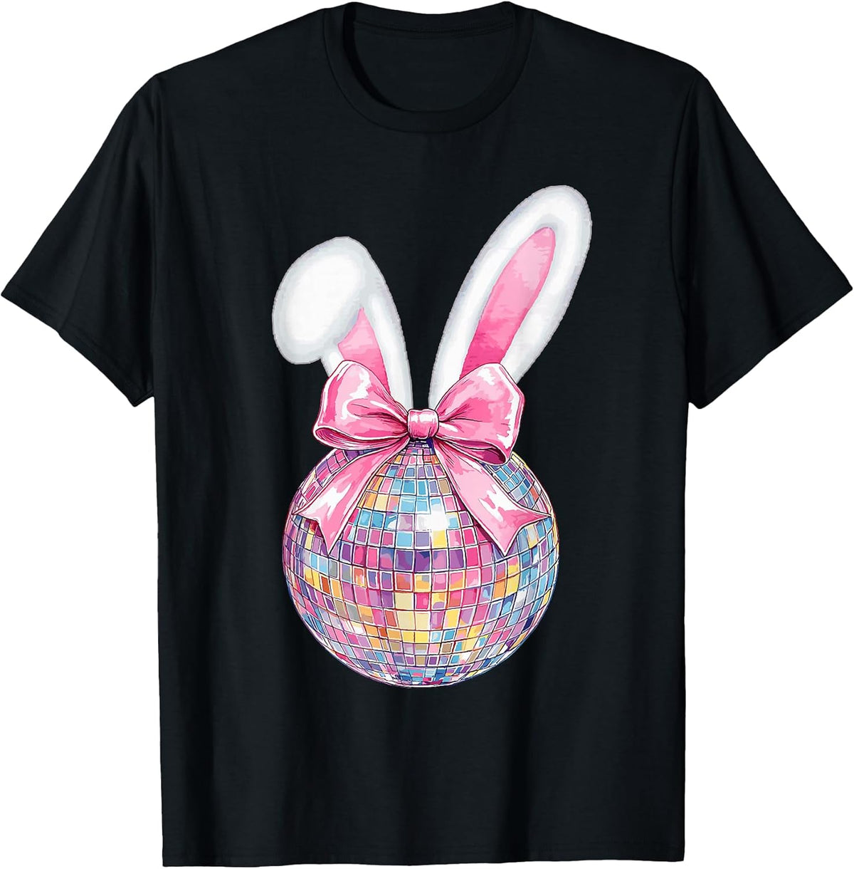 Easter Day Disco Ball Bunny Ears Coquette Bow Girls Women Unisex