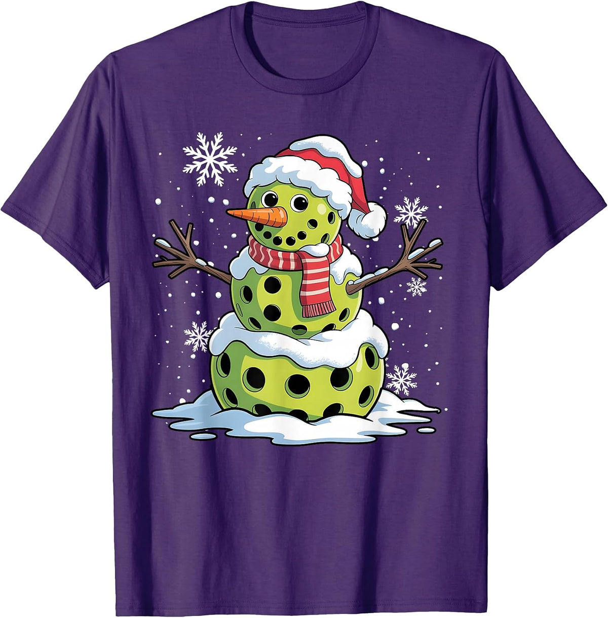 Christmas Pickleball Snowman Christmas Women Men Kids T-Shirt