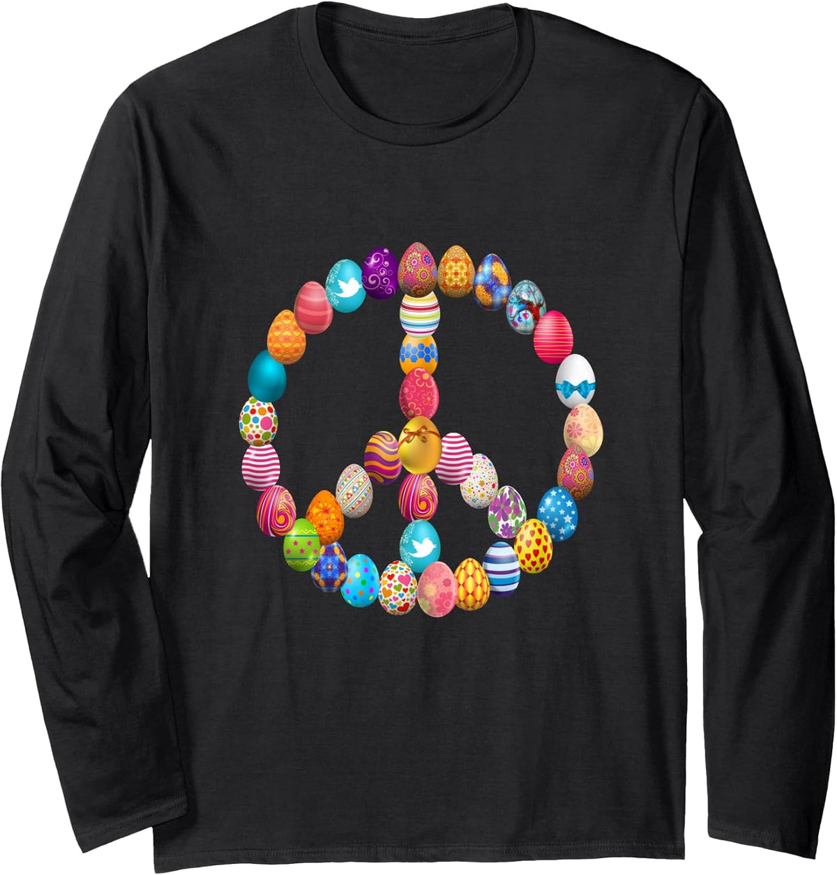 Easter Egg Hunt Peace Sign Happy Easter Egg Hunting Costume Long Sleeve Unisex