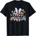 Retro Groovy Pacu Nurse Bunny Ear Funny Shirt Easter Unisex
