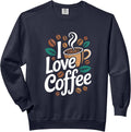 I Love Coffee Enthusiast Stylish Beans Brew Comfort Colors Adult Sweatshirt