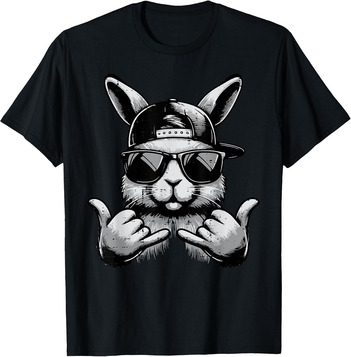 Easter Bunny Sunglasses Cap Hand Sign Men Kids Boys Youth Unisex