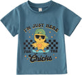 Toddler Boy Easter Shirt I'm Just Here for The Chicks Funny Skateboard Chick Graphic Short Sleeve Tees Tops