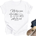He is Risen Shirt Women Christian Easter Tshirts Cute Bunny Graphic Easter Gifts Short Sleeve Tee Tops