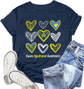 Womens Down Syndrome Awareness Shirts World Down Syndrome Day T Shirt Love Hearts Tee Top