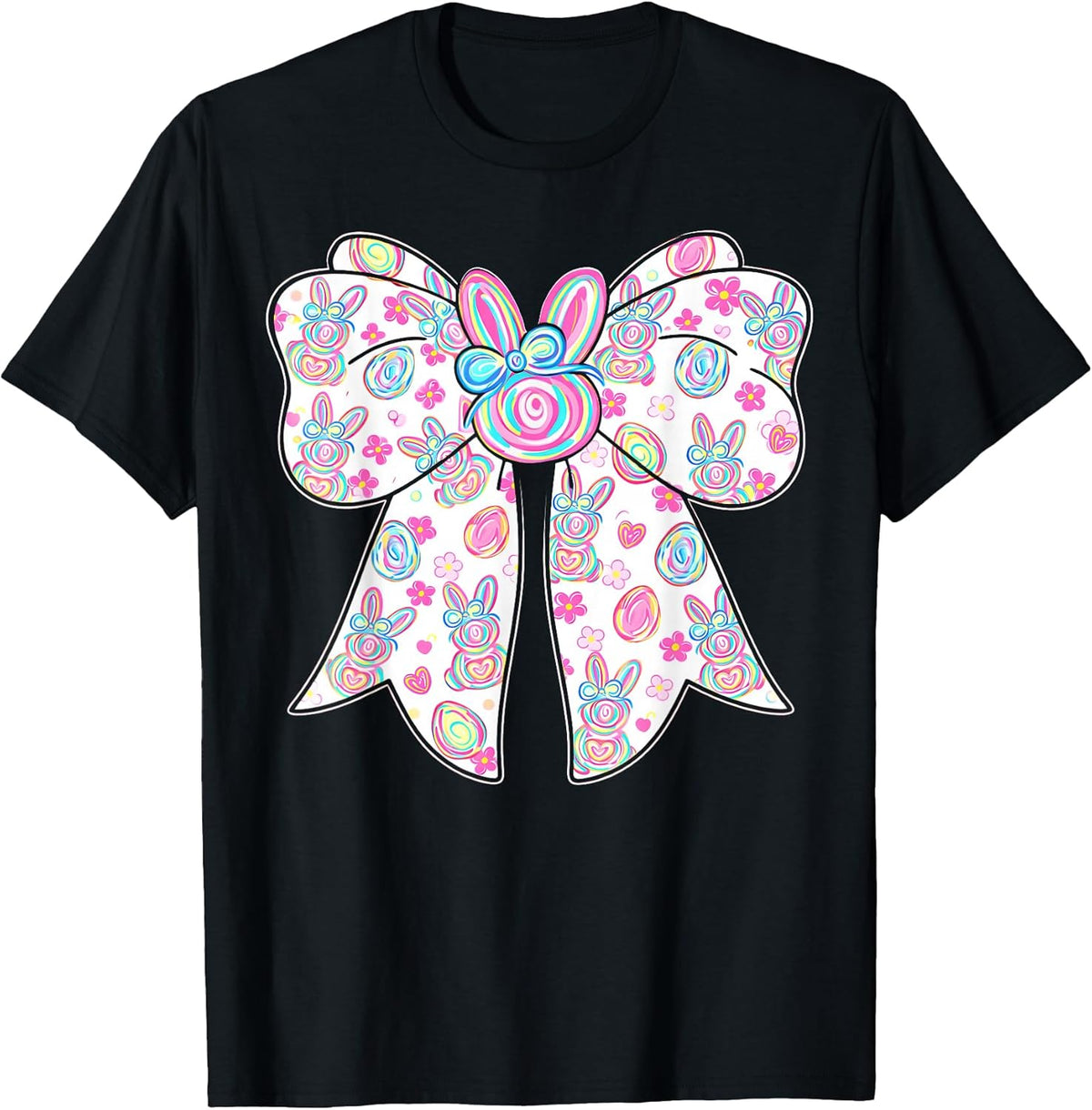 Happy Easter Bunny Ears Coquette Bow Eggs Pastel Women Girls Unisex