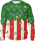 Ugly Christmas Sweater Xmas Printed Long Sleeve Unisex Sweatshirt Graphic Holiday Pullover Tops Size S-5XL