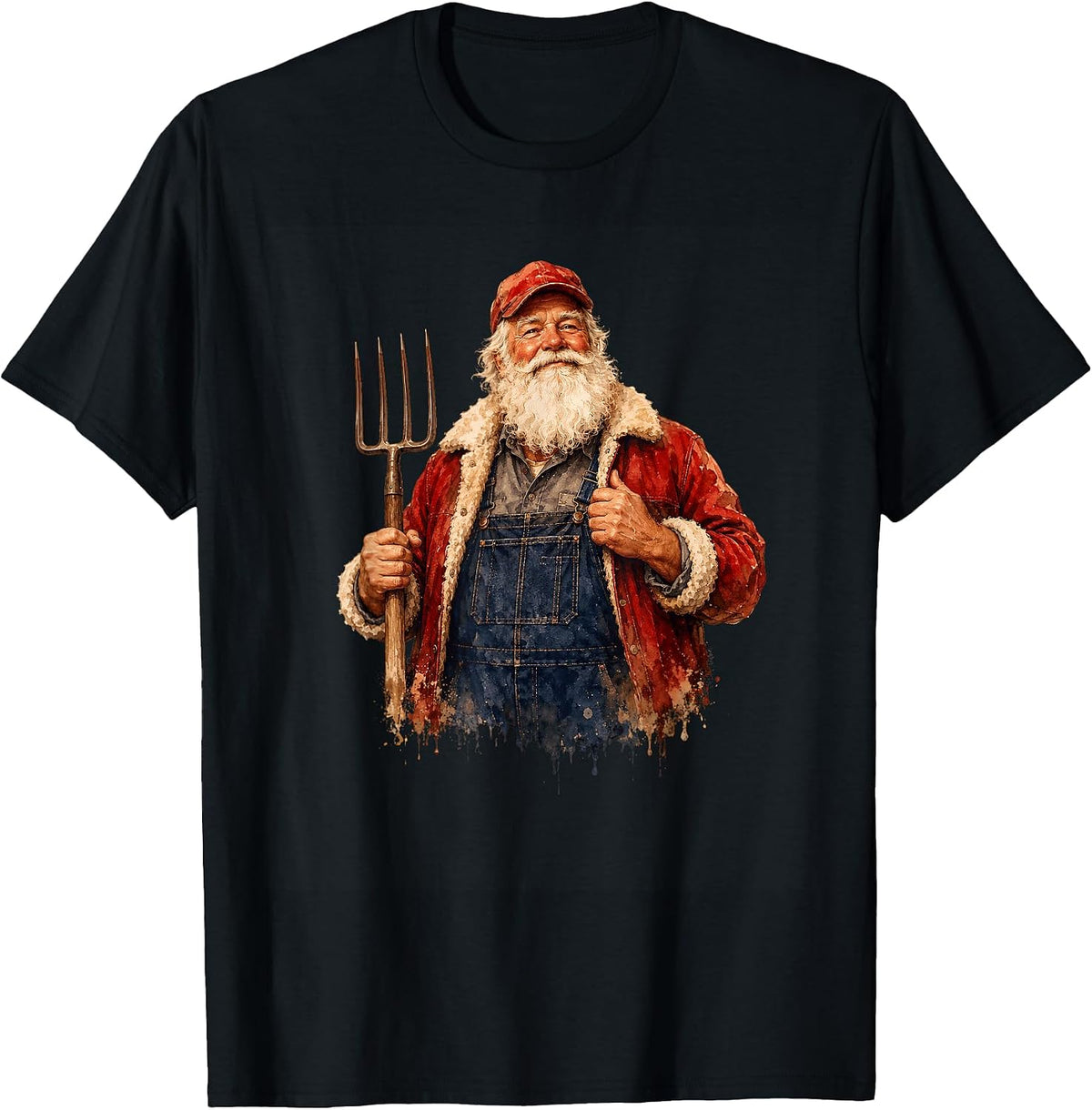 Farmer Santa Christmas Agriculture Holiday Humor T-Shirt