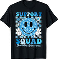 Support Squad Diabetes Awareness Shirt Blue Smile T1D Type 1 T-Shirt