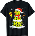 Christmas Pickleball Snowman Holiday Sports Xmas Pajamas T-Shirt
