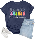 Easter Shirts for Women Teacher Shirts Easter Shirt Happy Bunny Tshirt Teaching My Favorite Peeps Gift Casual Tee Top