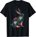 Floral Easter Women Girls Easter Bunny Spring Flowers Rabbit Unisex