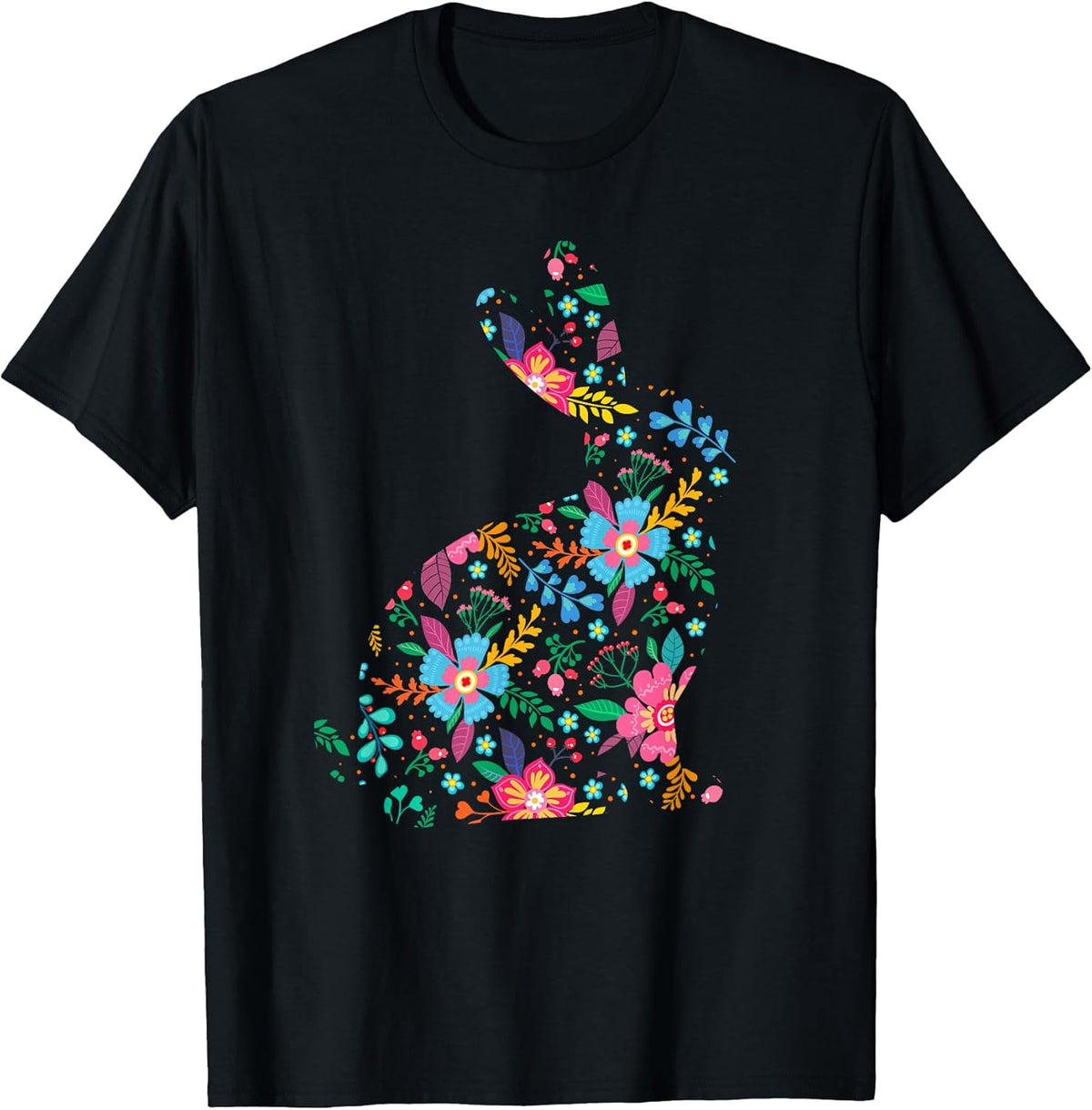 Floral Easter Women Girls Easter Bunny Spring Flowers Rabbit Unisex