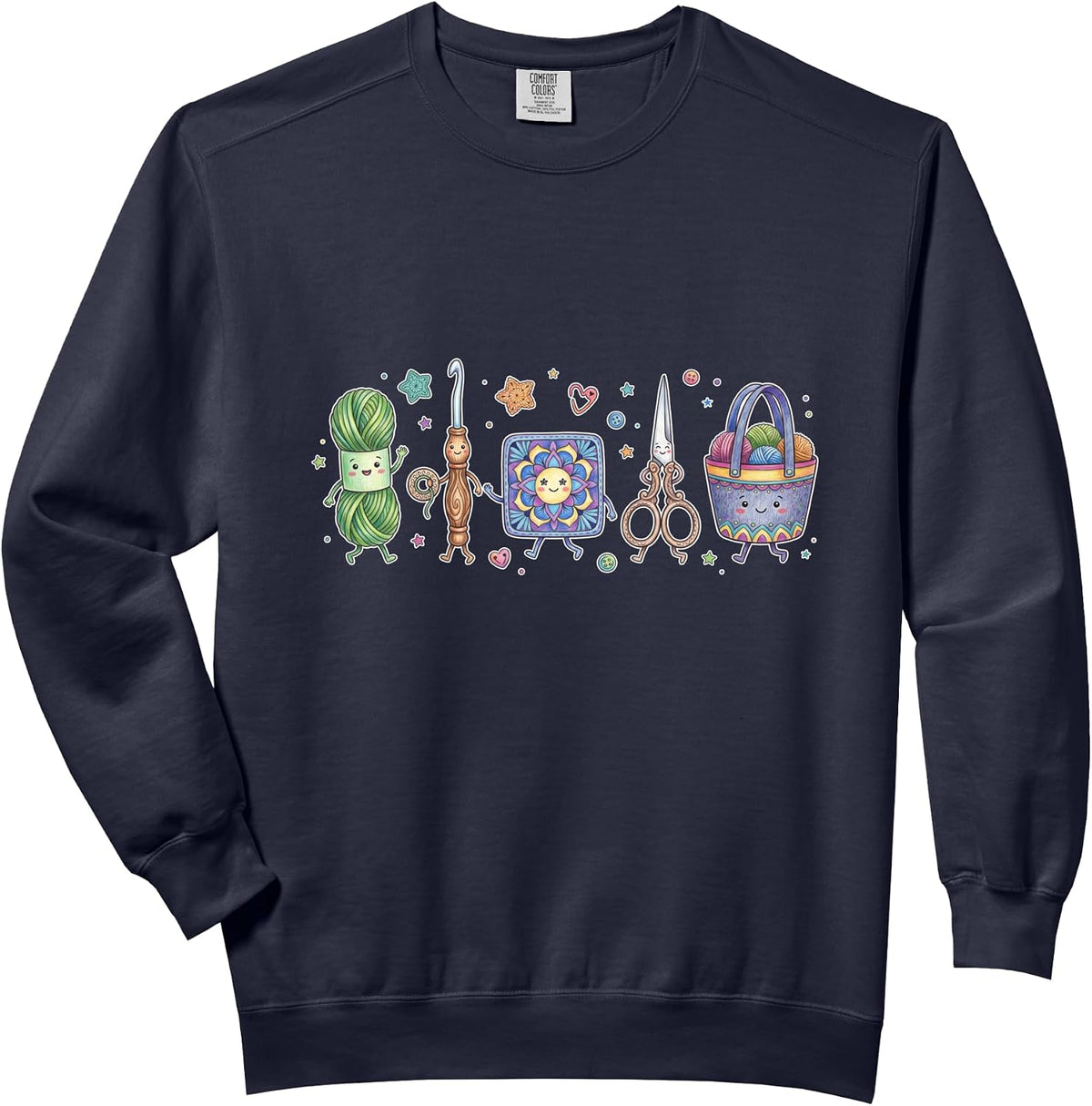Cute Crochet Lover Yarn Ball Crochet Hook Granny Square Comfort Colors Adult Sweatshirt