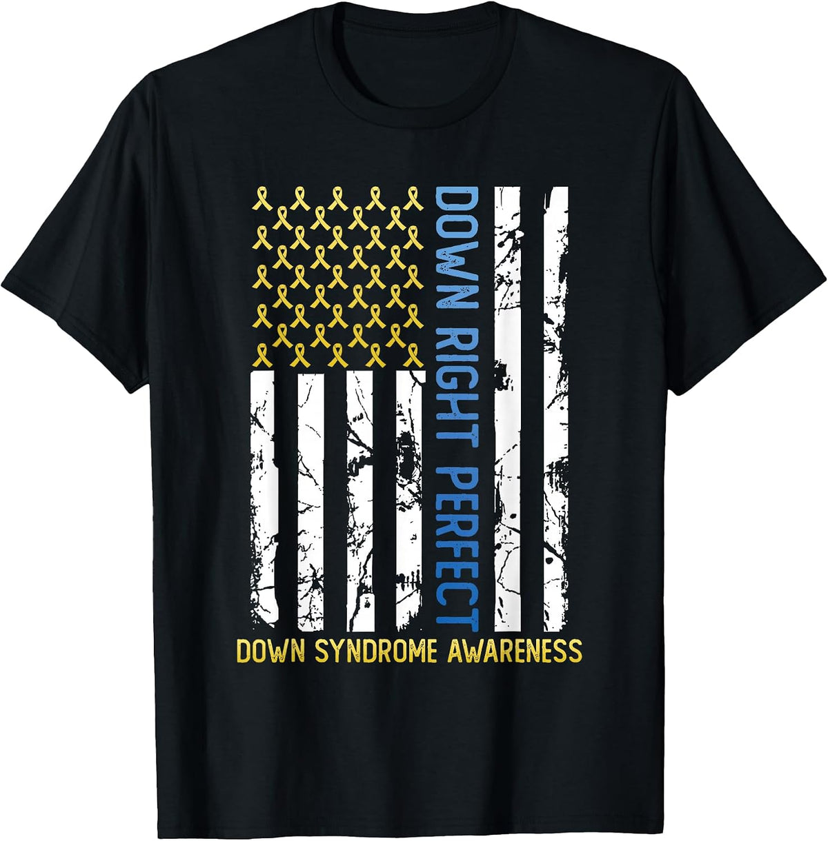 Blue And Yellow American USA Flag Down Syndrome