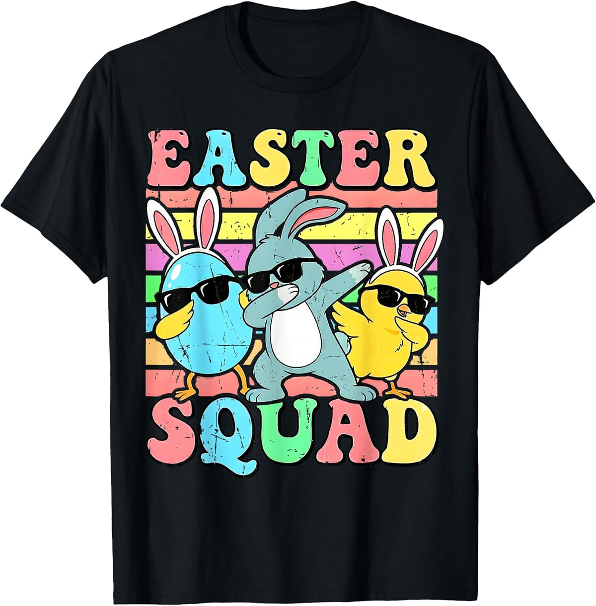 Funny Easter Squad Bunny Egg Chick Dab Vintage Spring Pastel Unisex