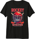Hockey Never Stops Ice Hockey Action for Sports Fans Premium Tri-blend T-Shirt