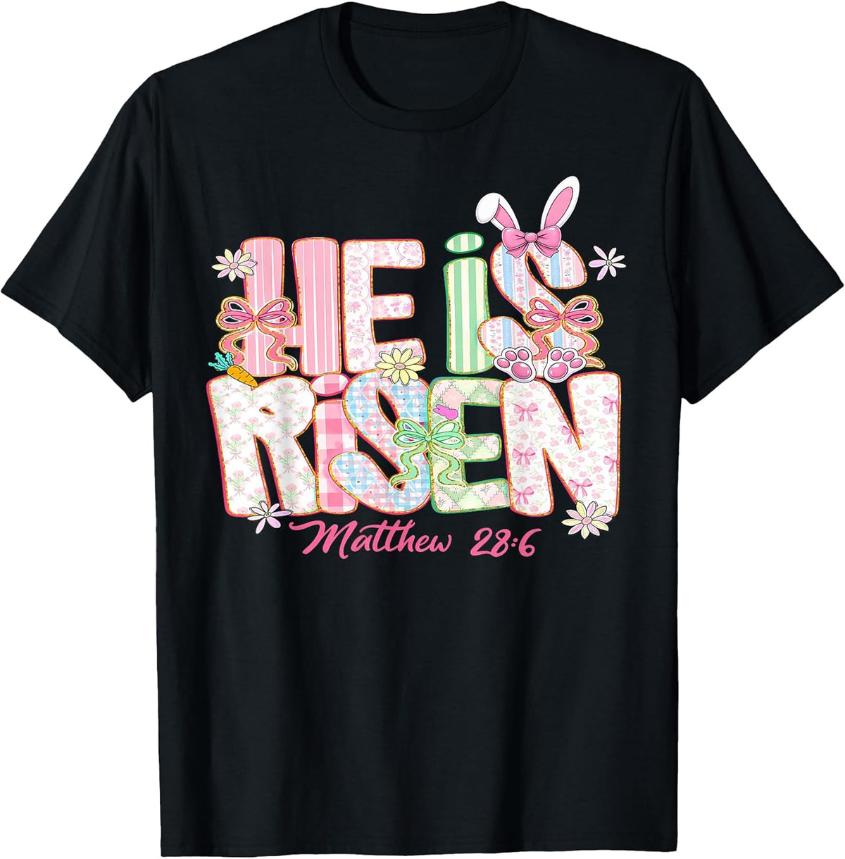 Happy Easter Bunny Couette Bow He is Risen Jesus Christian Unisex