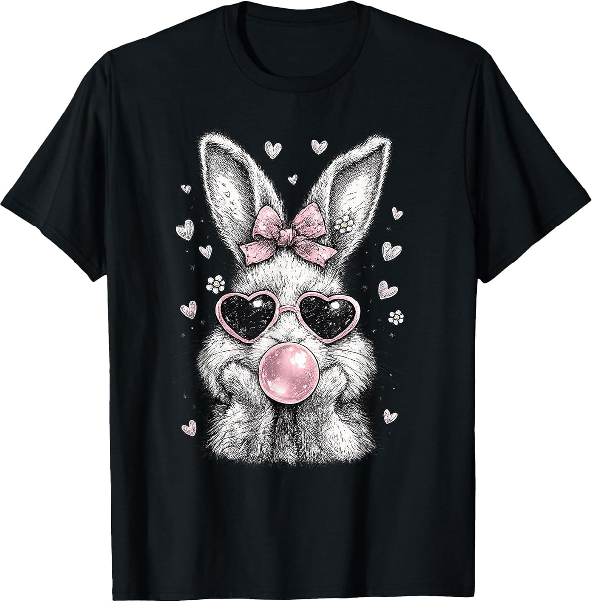 Cute Easter Bunny Shirt for Women Pink Rabbit Coquette Girly Unisex