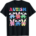 Retro Autism Awareness Puzzle Piece Bunny Ears Easter Day Unisex