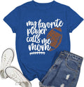 Football Shirts for Women Football Mom T-Shirt Funny Gameday Season Shirt My Favorite Player Calls Me Mom Tee Tops