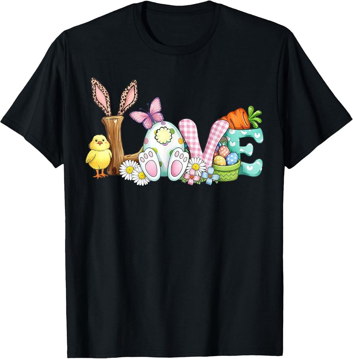 Pastel Bunny Love Easter Spring Rabbit Flower Carrot Unisex
