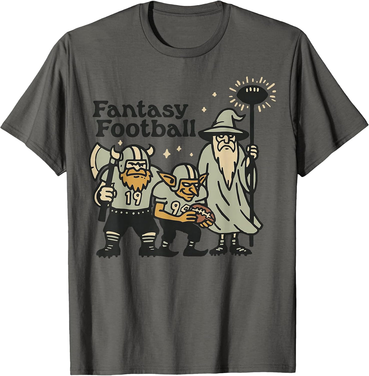 Funny Wizard Goblin Fantasy Football Player Literal Dad Joke T-Shirt