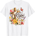 He is Risen Floral Cross Religious Easter Christian Unisex