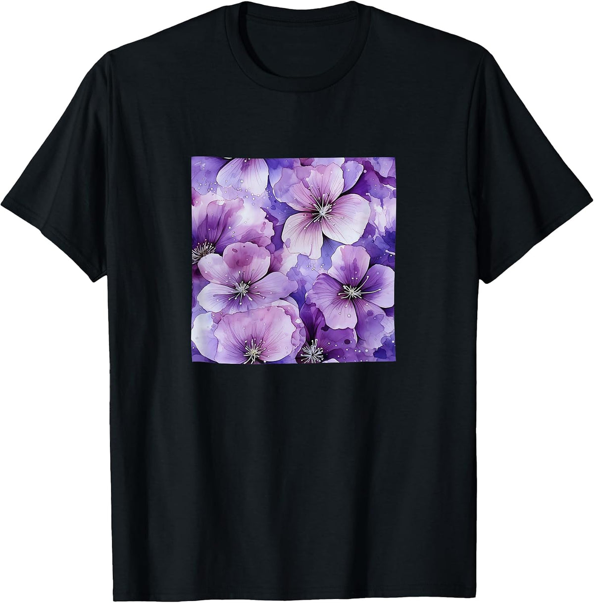Violet Watercolor Wildflower Pattern Merch