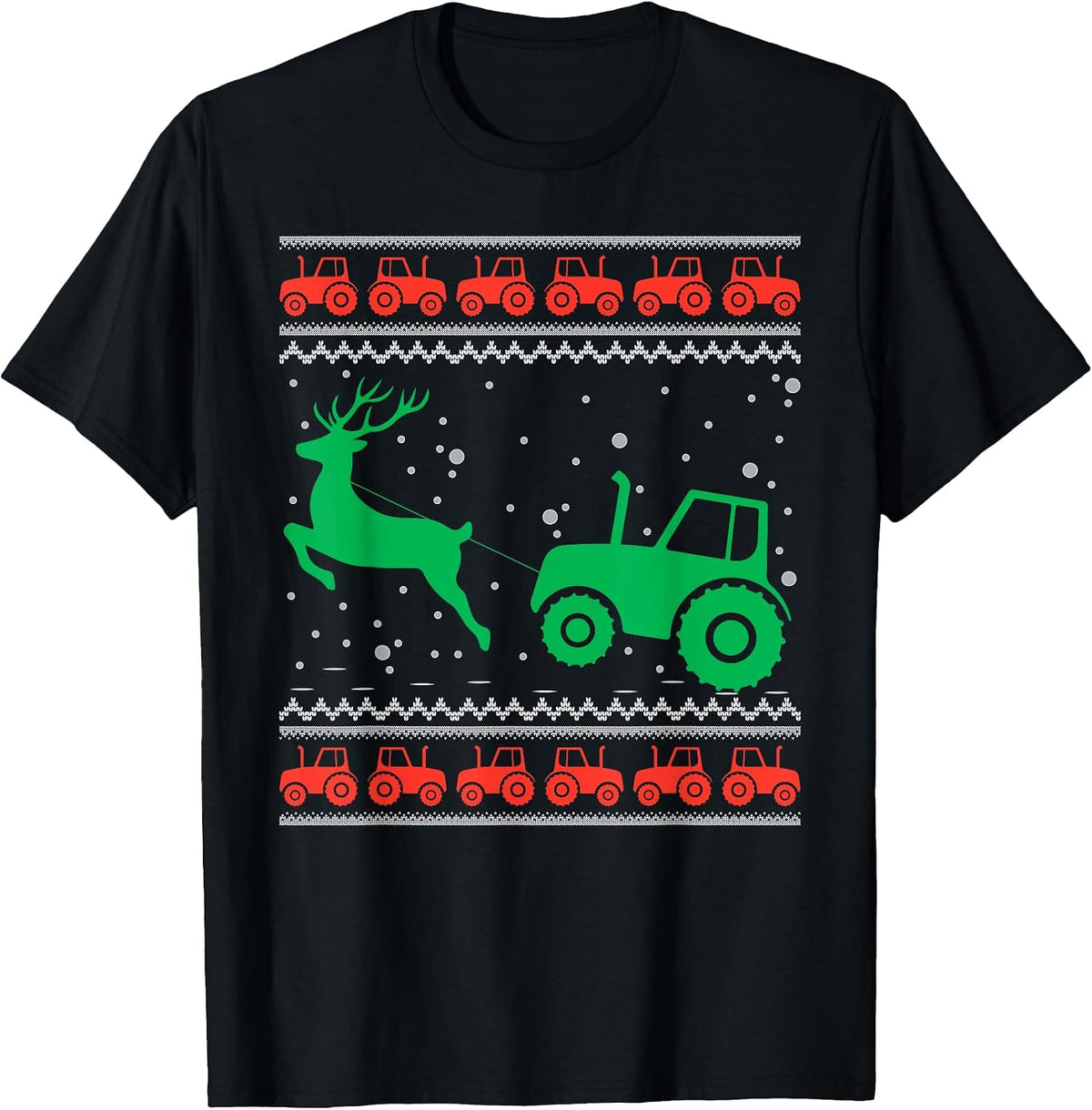 Farm Tractor Reindeer Ugly Christmas Sweater Farmer Gifts T-Shirt