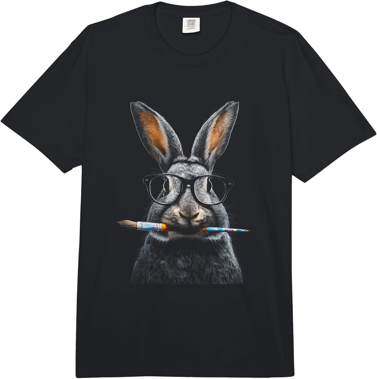 Easter Bunny Holding A Paintbrush with Pastel Paint Comfort Colors Adult Heavyweight