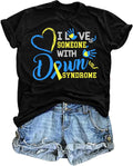 Down Syndrome Awareness Shirts Women World Down Syndrome Day Shirt Love Heart Ribbon Tees Tops