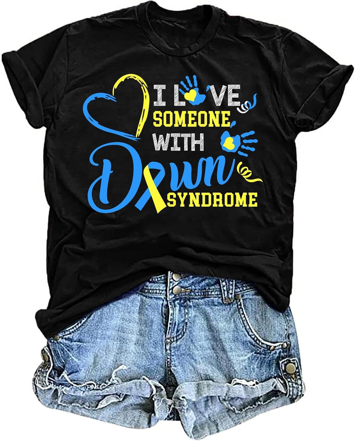 Down Syndrome Awareness Shirts Women World Down Syndrome Day Shirt Love Heart Ribbon Tees Tops